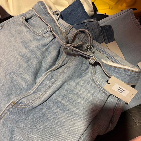 NWT AGOLDE JEAN ARLO FOLDOVER BLUE COLOR SIZE 27 - Picture 3 of 5